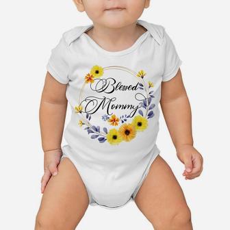 Blessed Mommy Shirt For Women Beautiful Flower Floral Baby Onesie | Crazezy DE