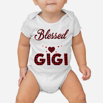 Blessed To Be Called Gigi-Buffalo Plaid Grandma Christmas Baby Onesie | Crazezy