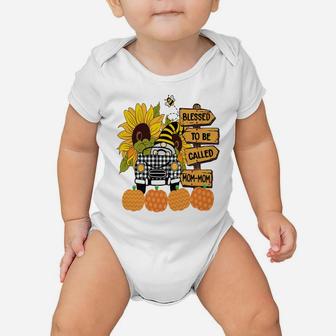 Blessed To Be Called Mom-Mom Sunflower Gnome Grandma Sweatshirt Baby Onesie | Crazezy