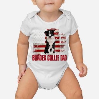 Border Collie Dad American Flag 4Th Of July Dog Lovers Baby Onesie | Crazezy DE