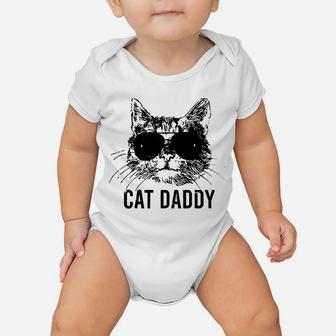 Cat Daddy Funny Cats Lover Black Cat Dad Fathers Day Vintage Baby Onesie | Crazezy UK