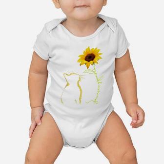 Cat You Are My Sunshine Sunflower Cat Lovers Mom Dad Gifts Baby Onesie | Crazezy AU