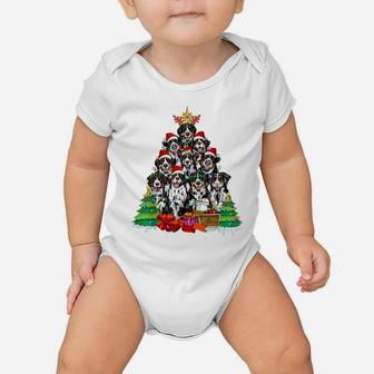Christmas Pajama Bernese Mountain Tree Xmas For Dog Dad Mom Baby Onesie | Crazezy