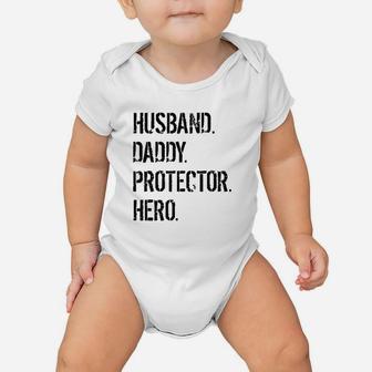 Cool Father Gift Husband Daddy Protector Hero Baby Onesie | Crazezy AU