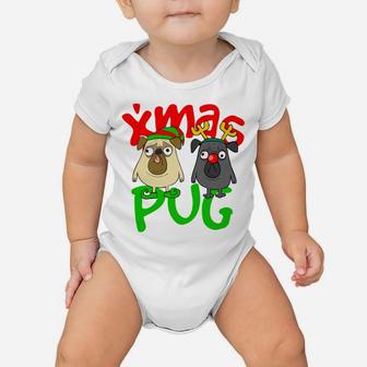 Cute Christmas Pugs Owner Pug Lover Xmas Dog Dad Dog Mom Baby Onesie | Crazezy DE