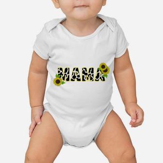 Cute Mama Cow Print Sunflower Mother Flower Mom Baby Onesie | Crazezy DE