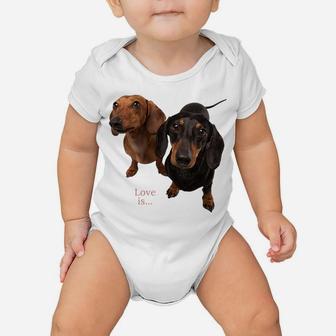 Dachshund Shirt Weiner Dog Mom Dad Love Doxie Puppy Cute Tee Baby Onesie | Crazezy UK