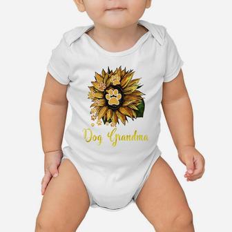 Dog Grandma Sunflower Shirt Funny Cute Family Gifts Apparel Baby Onesie | Crazezy AU