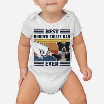 Dog Vintage Best Border Collie Dad Ever Father's Day Baby Onesie | Crazezy UK