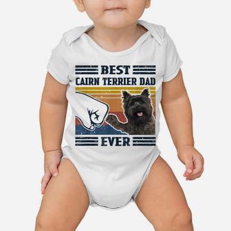 Dog Vintage Best Cairn Terrier Dad Ever Father's Day Baby Onesie | Crazezy