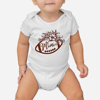 Football Mimi With Floral Patterns Game Day Grandma Lover Baby Onesie | Crazezy DE