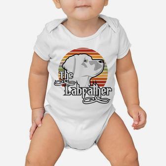 Funny Dog Shirt The Labfather Lab Labrador Dad Retro Sunset Baby Onesie | Crazezy AU