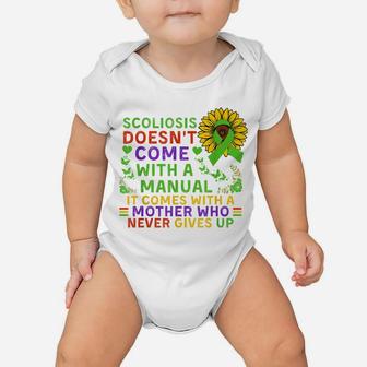 Funny Scoliosis Mother Quote Sunflower With Butterflies Baby Onesie | Crazezy