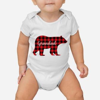 Grandad Bear Red Plaid Family Matching Christmas Pajama Gift Baby Onesie | Crazezy UK