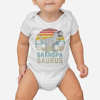 Grandpasaurus T Rex Dinosaur Grandpa Saurus Family Matching Baby Onesie | Crazezy