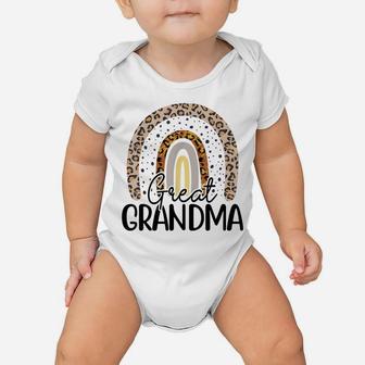 Great Grandma Funny Leopard Boho Rainbow Family Baby Onesie | Crazezy CA