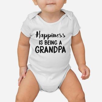 Happiness Is Being A Grandpa Funny Papa Family Graphic Fathers Day Baby Onesie | Crazezy CA