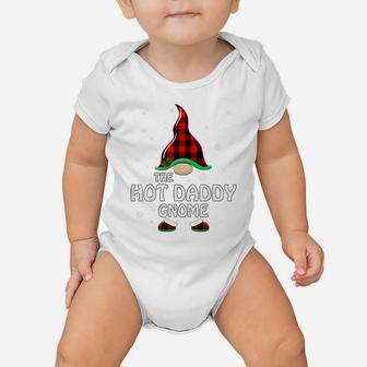 Hot Daddy Gnome Buffalo Plaid Matching Family Christmas Baby Onesie | Crazezy