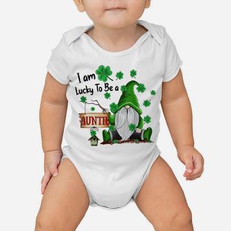 I Am Lucky To Be A Auntie, St Patrick's Day Gnome Baby Onesie | Crazezy