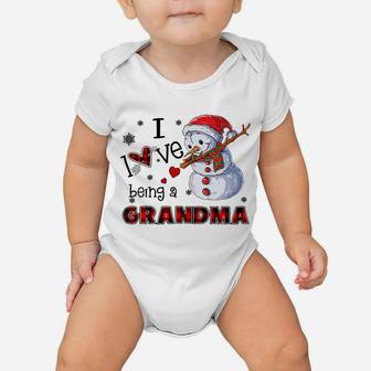 I Love Being A Grandma | Dabbing Snowman Christmas Grandma Sweatshirt Baby Onesie | Crazezy AU