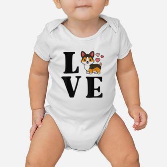 I Love My Corgi Tricolor Corgi Women Gift Dog Mama Baby Onesie | Crazezy UK