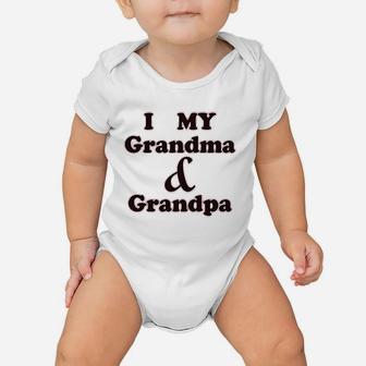 I Love My Grandma And Grandpa Grandparents Baby Onesie | Crazezy