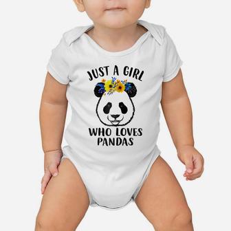 Just A Girl Who Loves Pandas Gift Mothers Day Funny Tshirt Baby Onesie | Crazezy DE