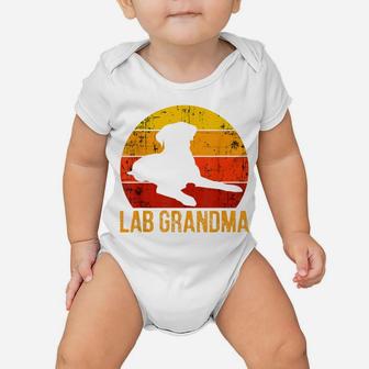 Lab Grandma Vintage Retro Labrador Matching Grandparents Baby Onesie | Crazezy DE