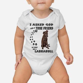 Labrabull Saying Mom Dad Costume, Cute Pitbull Lab Mix Dog Baby Onesie | Crazezy DE