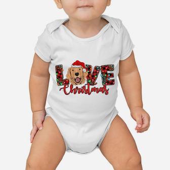 Love Golden Retriever Christmas Shirt Frenchie Mom Dog Dad Sweatshirt Baby Onesie | Crazezy