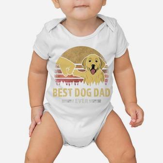Mens Best Dog Dad Ever Golden Retriever Retro Puppy Lover Design Baby Onesie | Crazezy