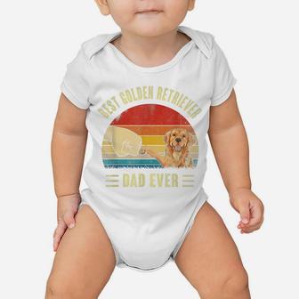 Mens Best Golden Retriever Dog Dad Ever Shirt Fathers Day Vintage Baby Onesie | Crazezy