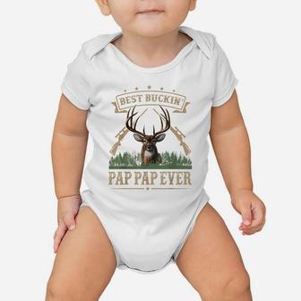 Mens Fathers Day Best Buckin' Pap Pap Ever Deer Hunting Bucking Baby Onesie | Crazezy DE