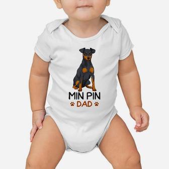 Mens Min Pin Dad Miniature Pinscher Dog Father Father´S Day Men Baby Onesie | Crazezy UK
