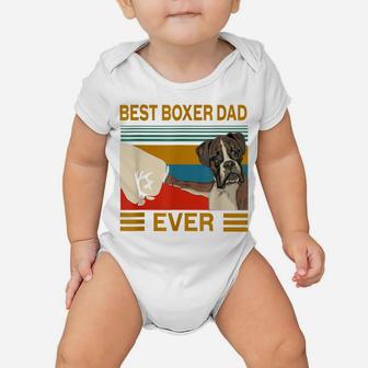 Mens Vintage Best Dog Boxer Dad Ever Bump Fit Gift Baby Onesie | Crazezy AU