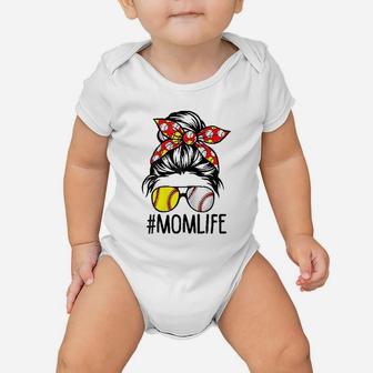 Mom Life Softball Baseball Mothers Day Baby Onesie | Crazezy AU