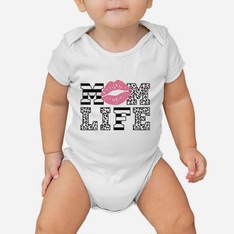 Mom Life Women Leopard Lips Baby Onesie | Crazezy DE