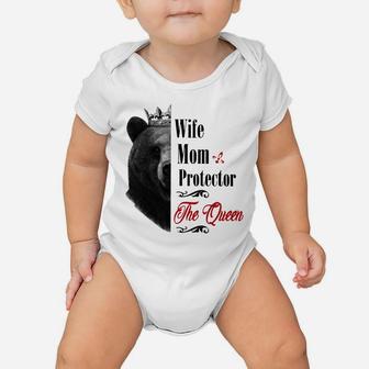 Mommy Queen Bear Wife Mom Protector Queen Mothers Day Gift Sweatshirt Baby Onesie | Crazezy DE