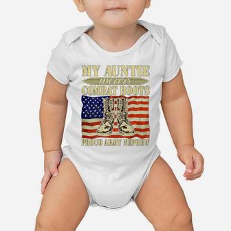 My Auntie Wears Combat Boots Military Proud Army Nephew Gift Baby Onesie | Crazezy AU