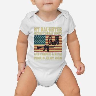 My Daughter Wears Combat Boots - Proud Army Mom Mother Gift Baby Onesie | Crazezy AU
