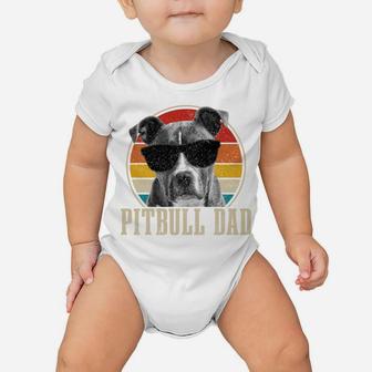 Pitbull Dad Vintage Sunglasses Funny Dog Owner Baby Onesie | Crazezy DE