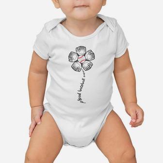 Proud Baseball Mom Shirt - Perfect Flower Design Gift Baby Onesie | Crazezy