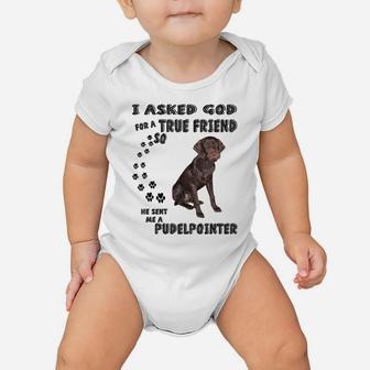 Pudelpointer Saying Mom Dad Costume, Pointing Hunting Dog Baby Onesie | Crazezy AU
