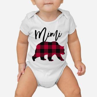 Red Buffalo Plaid Mimi Bear - Christmas Gift For Grandma Sweatshirt Baby Onesie | Crazezy
