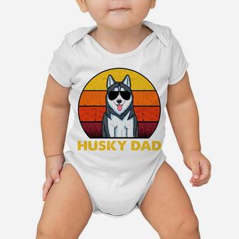 Siberian Husky Dog Dad Sunset Vintage Siberian Husky Dad Sweatshirt Baby Onesie | Crazezy AU