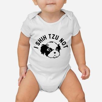 Spunky Pineapple I Shih Tzu Not Funny Dog Mom For Her Workout Muscle Baby Onesie | Crazezy DE