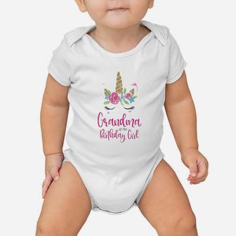 Unicorn Grandma Of The Birthday Girl Baby Onesie | Crazezy UK