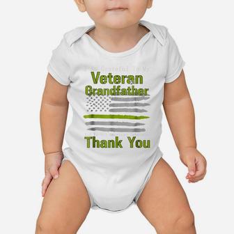 Veteran Grandpa Shirt Thin Green Line Military Honor Shirts Baby Onesie | Crazezy UK