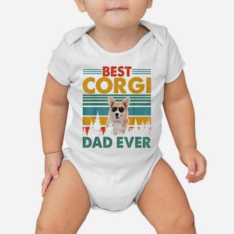 Vintag Retro Best Corgi Dog Dad Happy Father's Day Dog Lover Baby Onesie | Crazezy CA