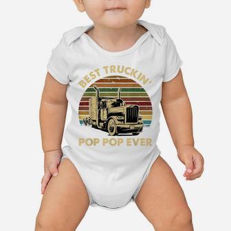 Vintage Best Truckin' Pop Pop Ever Retro Father's Day Gift Baby Onesie | Crazezy DE